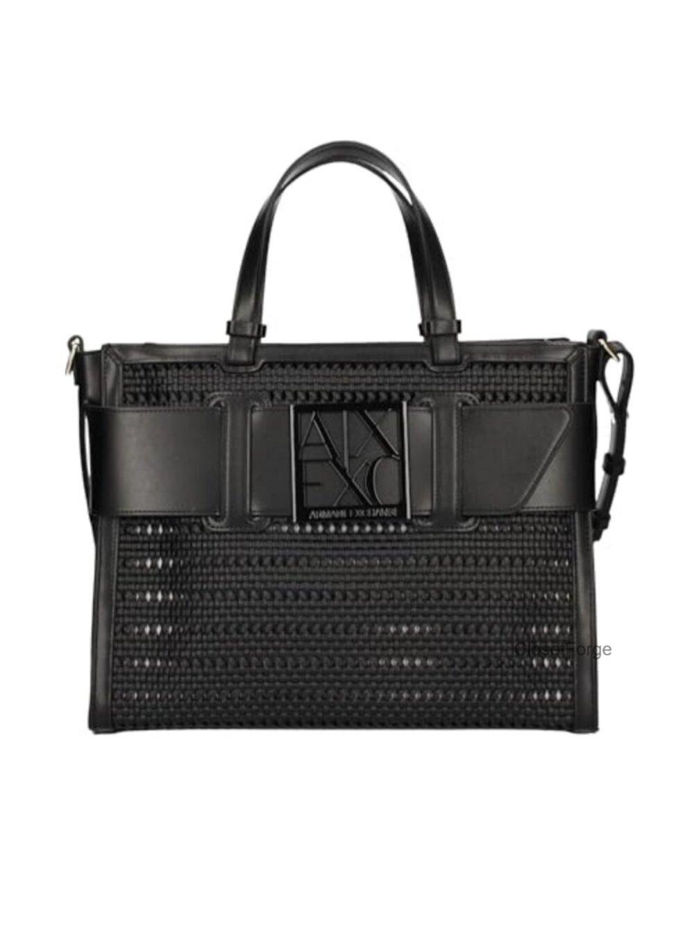 Armani Exchange Women's Susy Large Tote Bag Polyester Mesh Handbag with